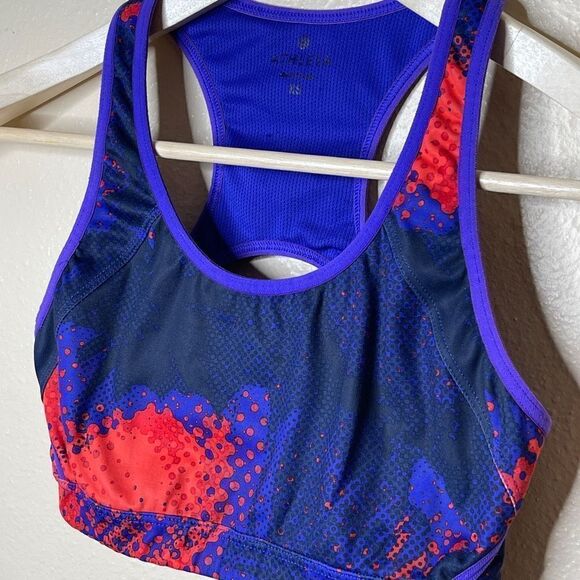 Athleta Womens Size XS Sports Bra Cutout Open Back Multicolor Workout - Picture 4 of 7